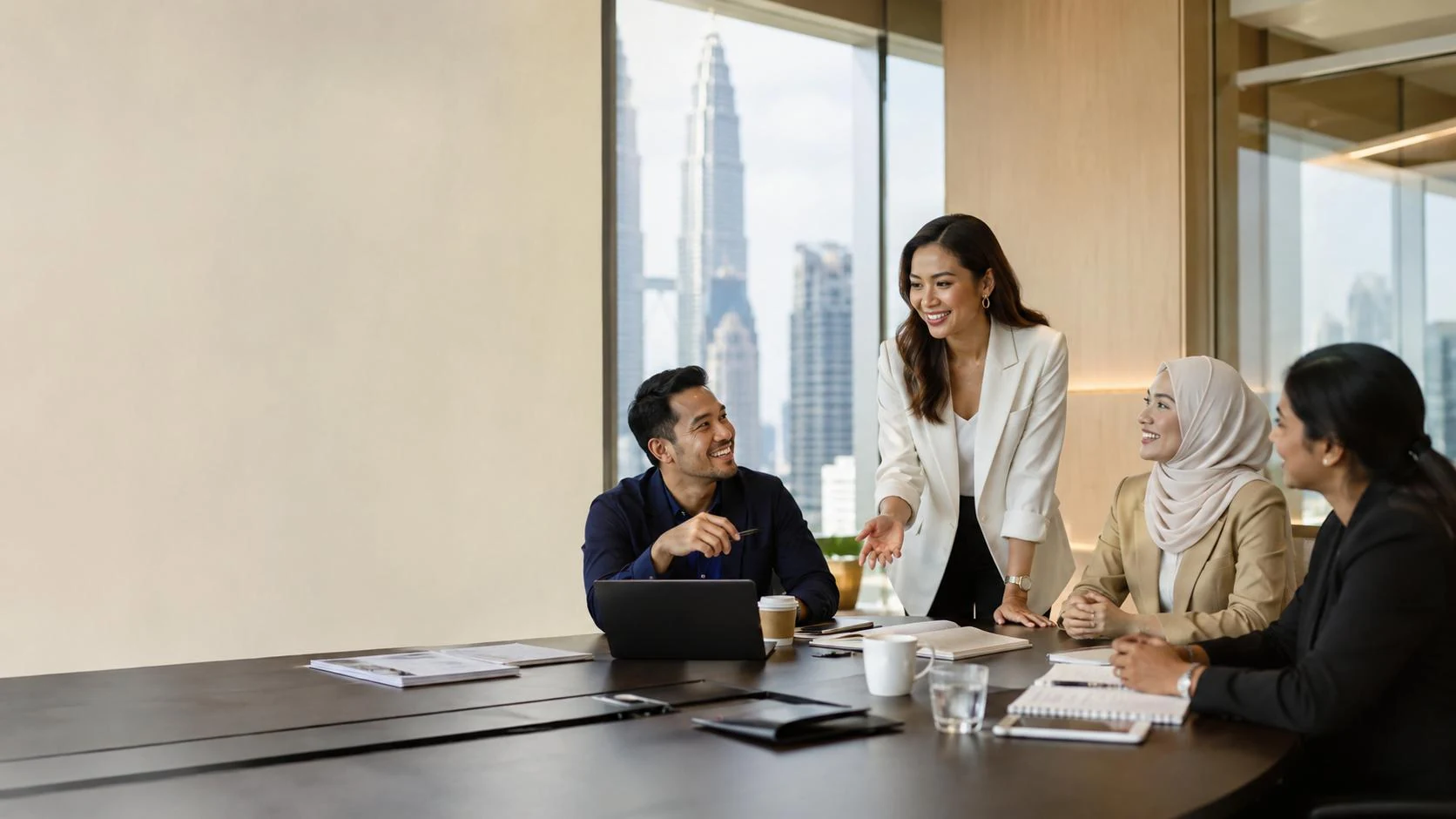 Business team in a strategy discussion